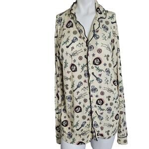 Disney Store Pixar Coco size XS pajama top women stretch skull guitar miguel